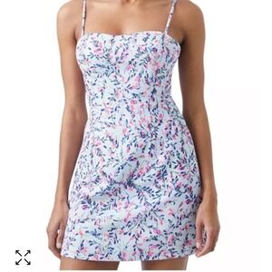 French Connection Nordstrom Rack Dress Floral Mini Light Blue Size 10